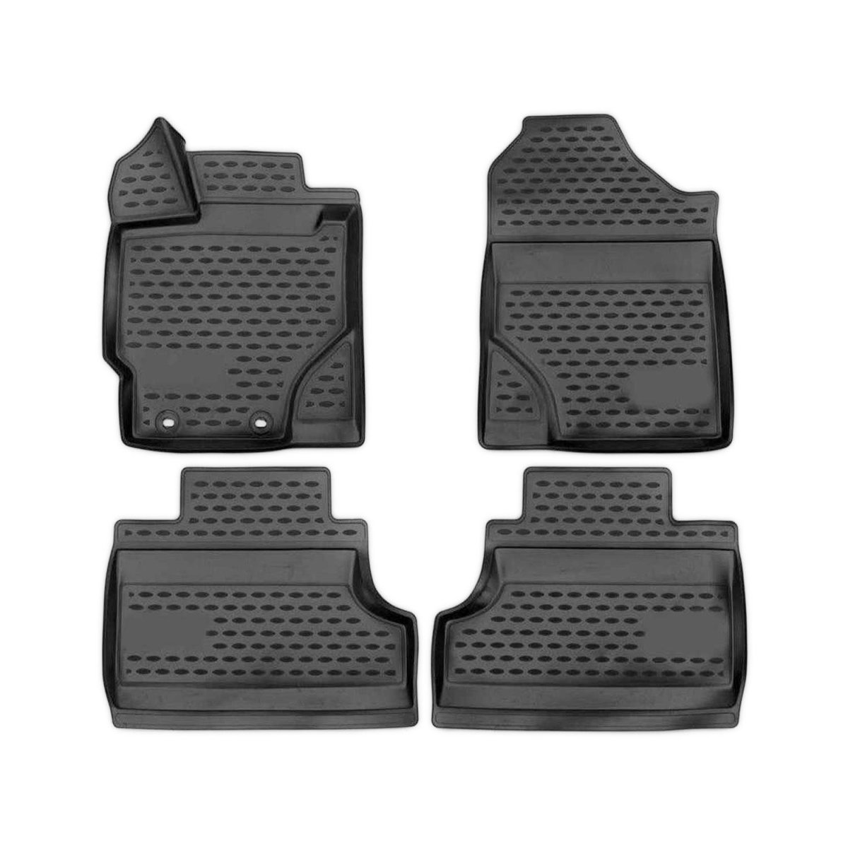 Toyota Yaris Floor Mats - Omac - Rubber TPE - Black - '10-'14